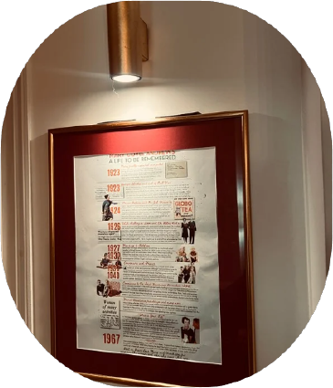 Family history wall display in frame